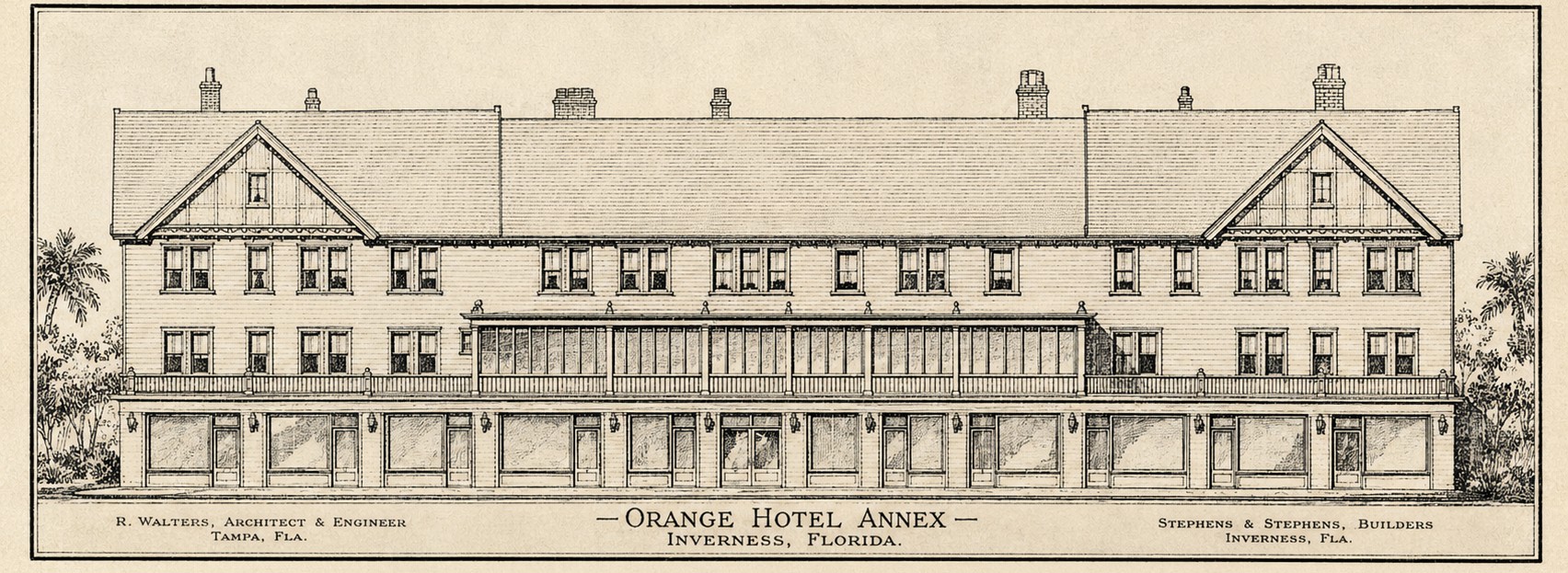 Architectural rendering of the planned Orange Hotel Annex, c. 1926