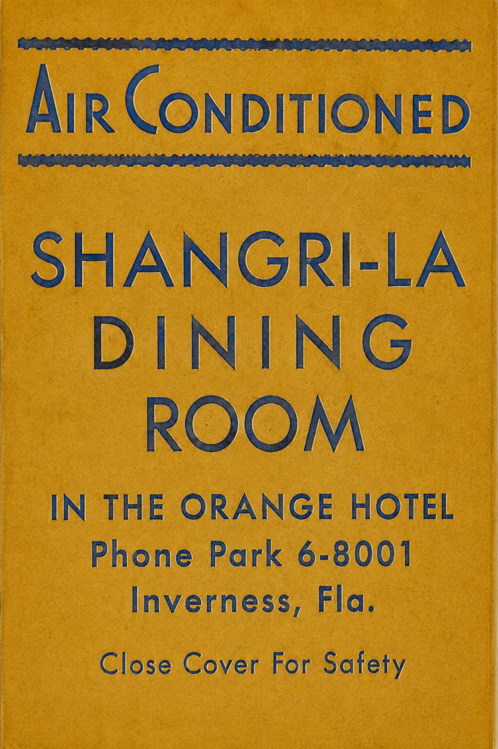 Shangri-La matchbook