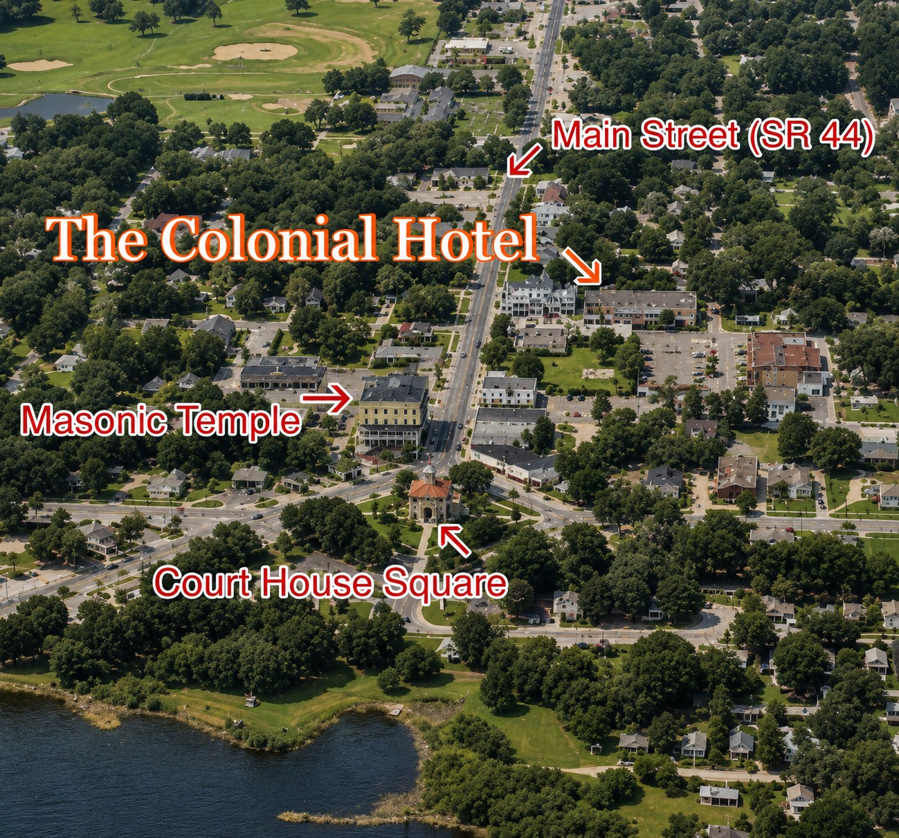 Aerial view of downtown Inverness
